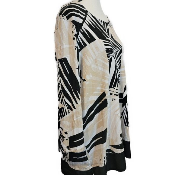 Chico's Neutral Fusion Woven-Hem Tunic - sz Large - Picture 4 of 7